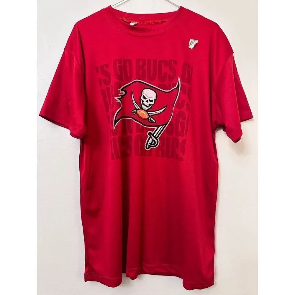 NWT NFL Official Tampa Bay Buccaneers GO BUCS Football Team T-Shirt Red XL